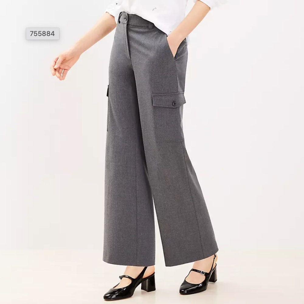 Loft - Cargo Straight Pant in Heather
